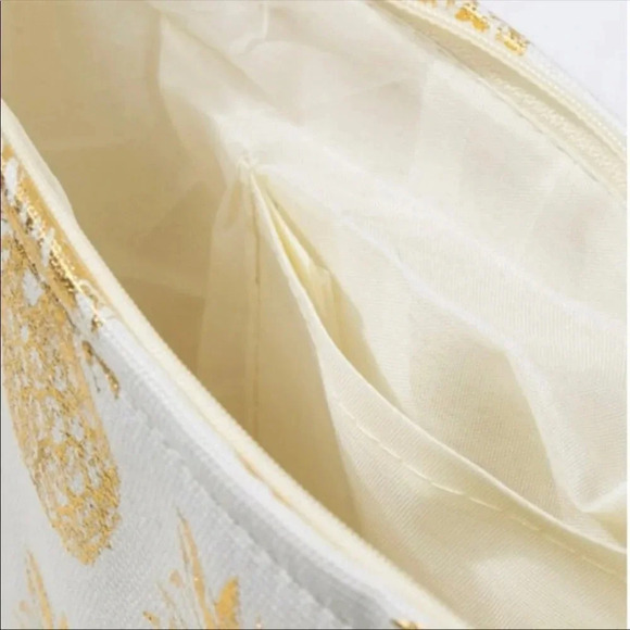 Pink Gold Pineapple Clutch | Tropical Wristlet Summer Vacation Bag - Picture 4 of 5